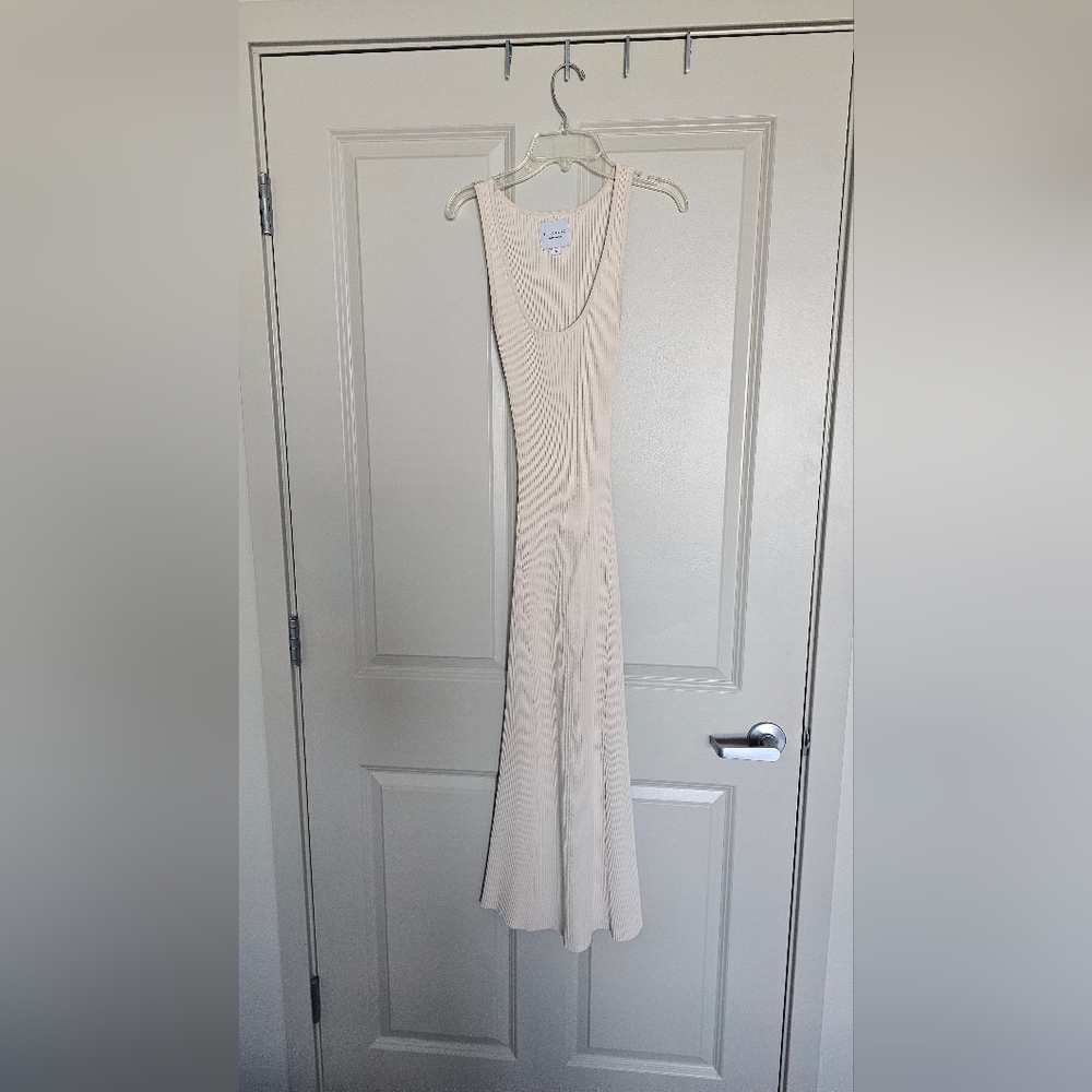 Vici Cream Ribbed Maxi Dress